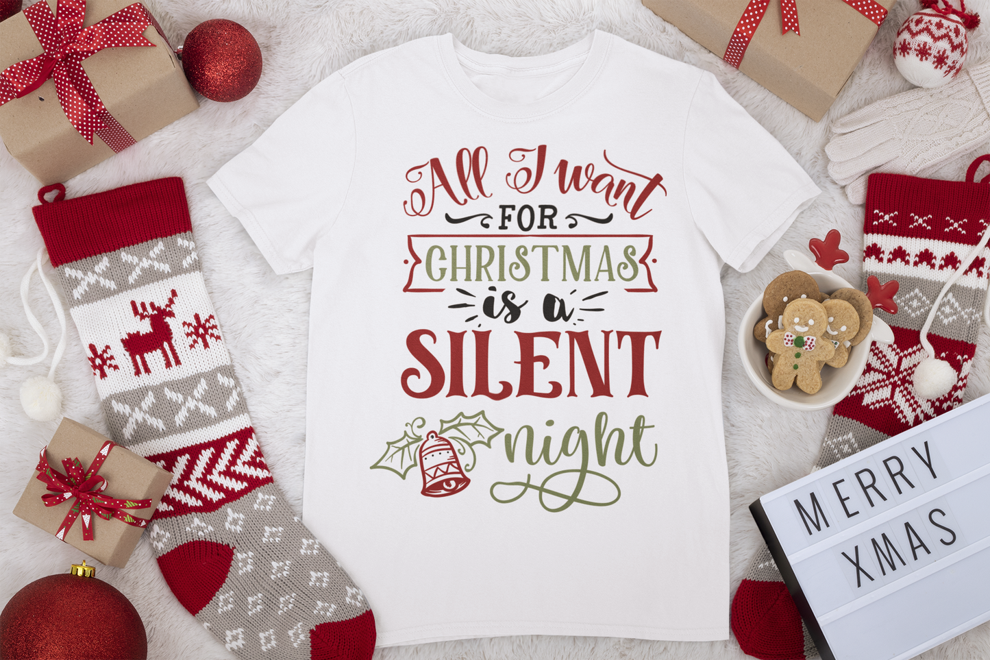 All I Want For Christmas Is A Silent Night Tee - Christmas Collection