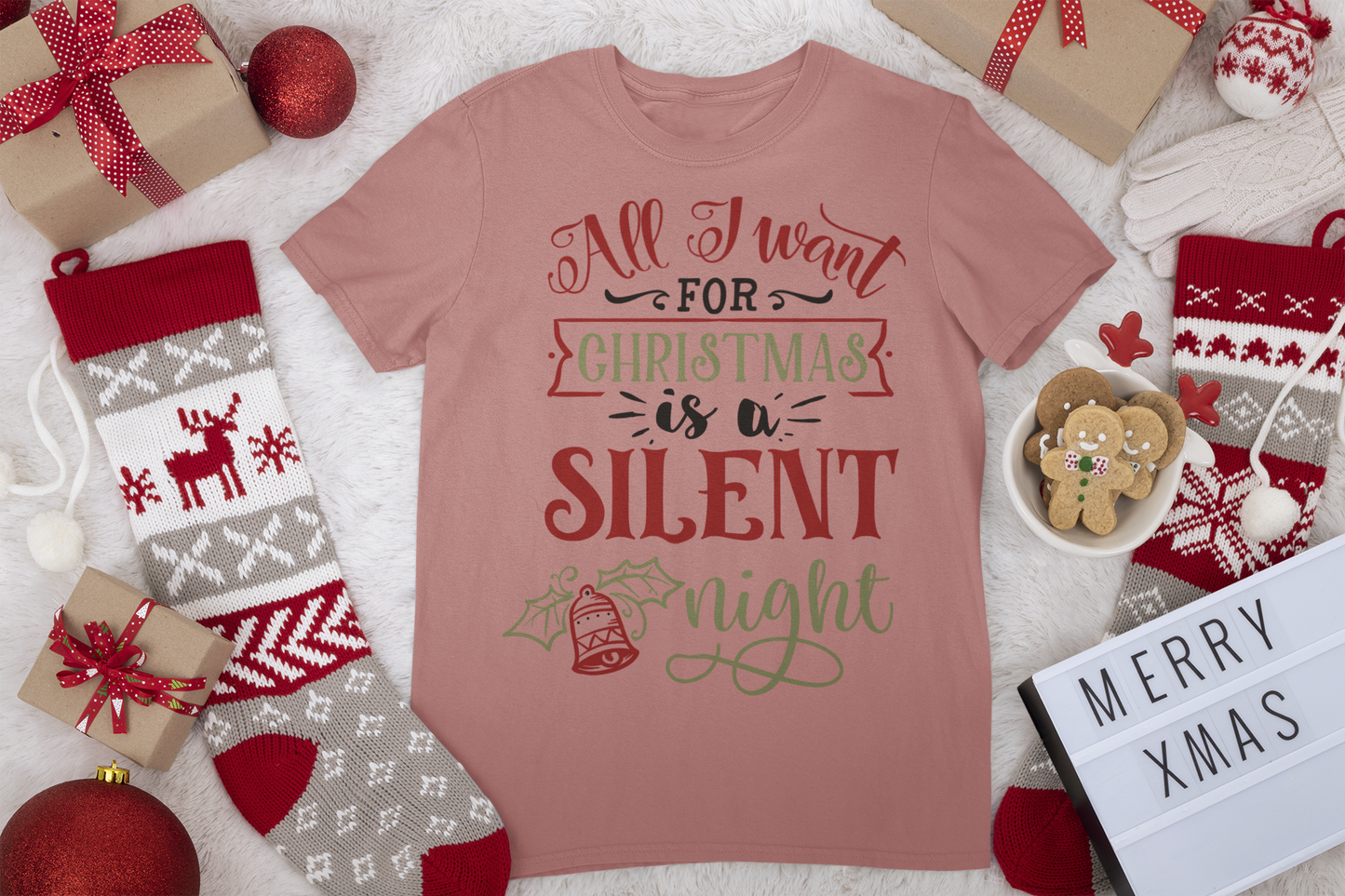All I Want For Christmas Is A Silent Night Tee - Christmas Collection